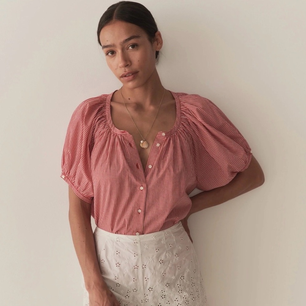 🍒 Doen June top cherry Gingham prints XXS